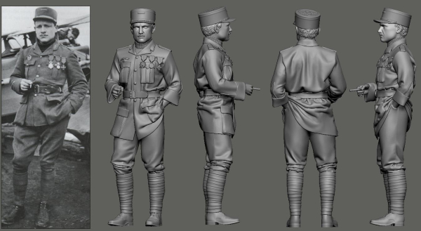 Peddinghaus 3D Druck 48580 WWI - N 124 Lafayette Escadrille Raoul Lufbery