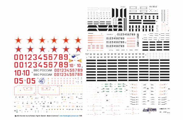 Peddinghaus-Decals 1-48 4865 Russian Su-34 Fullback Fighter Bomber