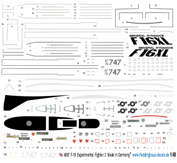 Peddinghaus-Decals 1-48 4867 F-16 XL Experimental Fighter 2
