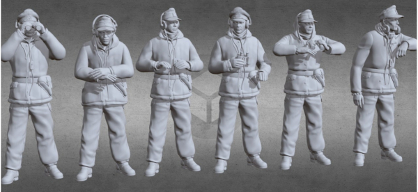 Peddinghaus 3 D Druck 1/72 72F014 6 german tankers in witerdress