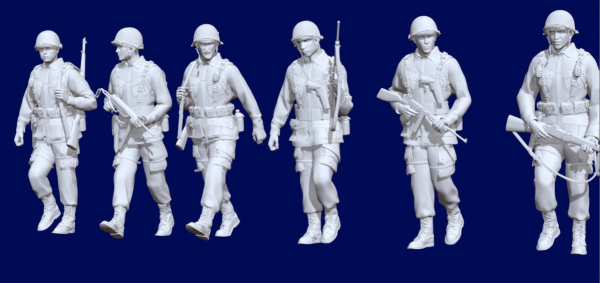 Peddinghaus 3 D Druck 1:48 48159 6 Mann US Infantry marching