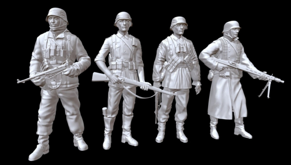 Peddinghaus 3 D Druck 1/87 87F012 4 german soldiers
