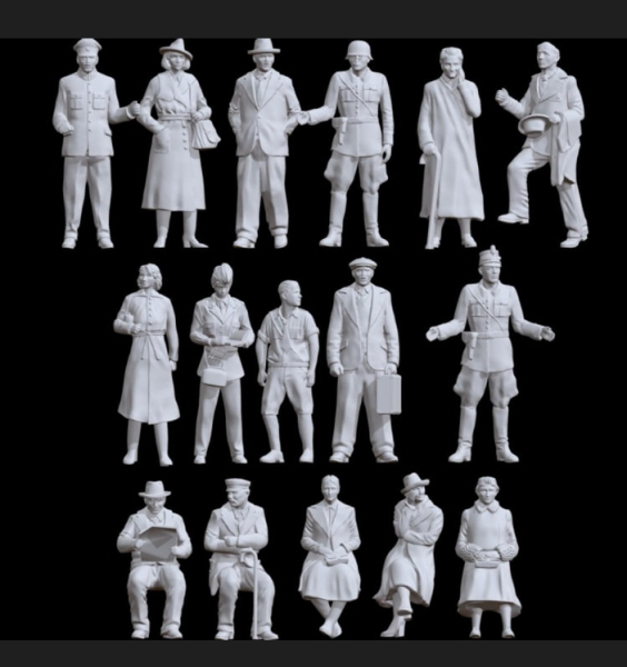 Peddinghaus 3 D Druck 1/87 87F021 16 civil persons