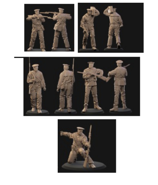 Peddinghaus 3 D Druck 1/87 87F031Russian Soldiers Teil 1 navyinfantry 2.WW