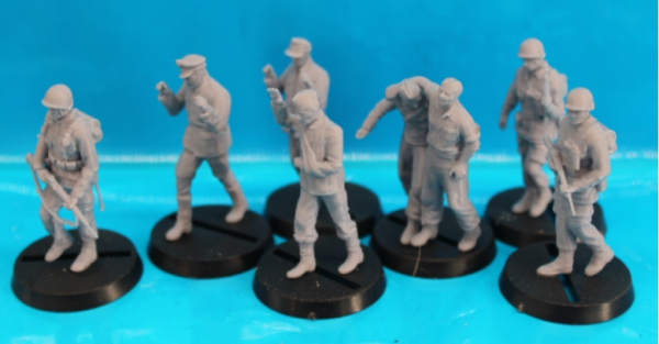 Peddinghaus 3 D Druck 72F127 5 german prisoners and 3 US GI's as guard