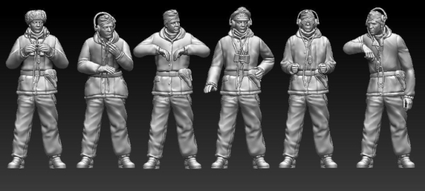 Peddinghaus 3 D Druck 1/72 72F173 6 german tankers in winterdress No 2