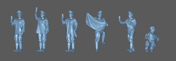 Peddinghaus 3 D Druck 1/72 72F187 german ace Löwenhardt celebrating 5 Offiziere and 1 Driver 1. WK