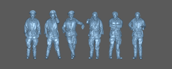Peddinghaus 3 D Druck 1/72 72F189 6 standing german Pilots 2. WK