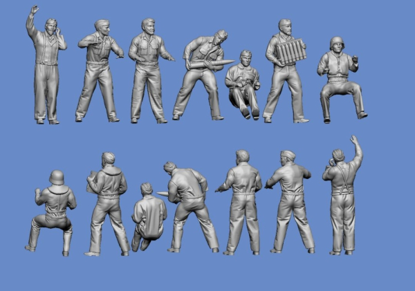 Peddinghaus 3 D druck 1/100 100F019 U-Boot Crew No 5 Geschützbedienungen