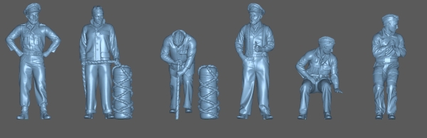 Peddinghaus 3 D Druck 1/100 100F020 6 Mann U-Boot Crew No 6