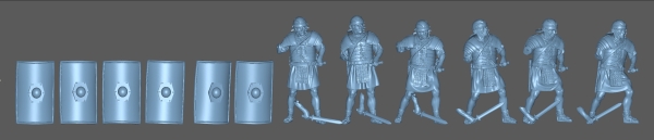 Peddinghaus 3 D Ruck 1/72 72F214 6 Römische Legionäre Kettenhemd mit Schwert stehend 10