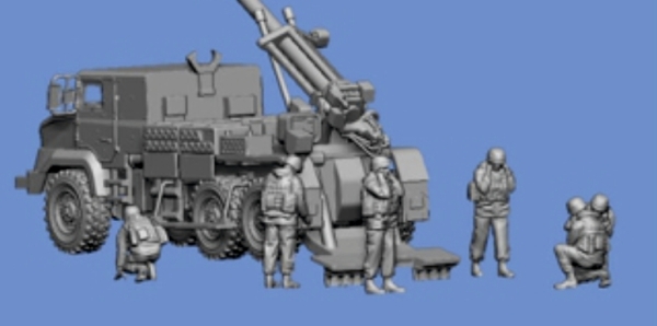 Peddinghaus 3 D Druck 1/72 72F256 9 Ukrainische Soldaten 155 mm Geschützbedienung