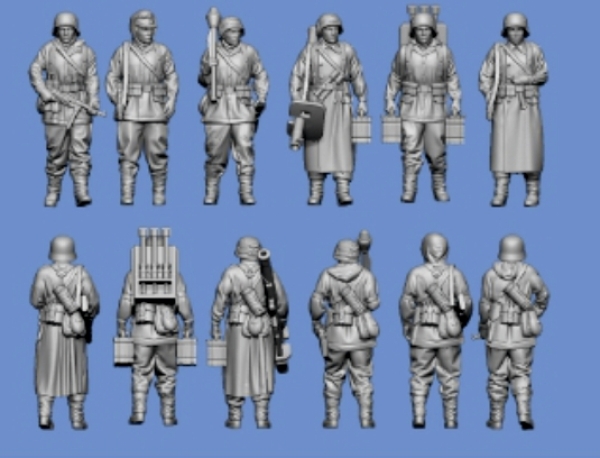 Peddinghaus 3 D Druck 1/72 72F282 6 Deutsche Waffen SS Grenadier marschierend Ardennen Offensive
