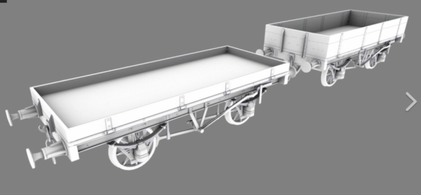 Peddinghaus 3 D Druck  1/72 72F324 2 Flachwagen  Hochbord und Flachbord