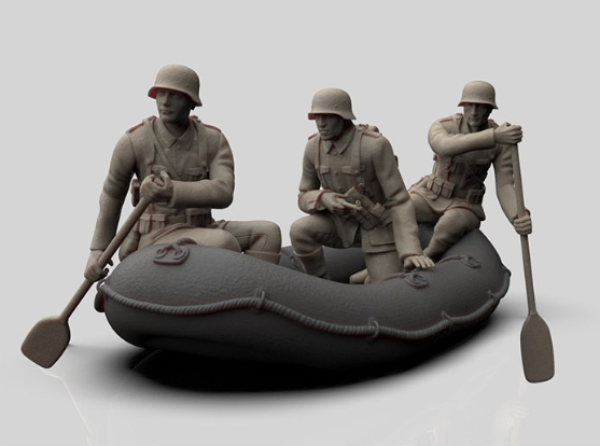 Peddinghaus 3 D Druck 1/72 72F362 Dt Schlauchboot mit 3 Sturmpionieren