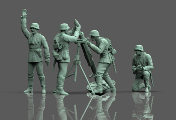 Peddinghaus 3 D Druck 1/72 72F430 120 mm german motar and crew