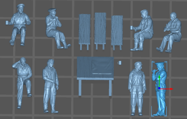 Peddinghaus 3D Druck 1-72 72F454 8 deutsche Mechaniker bei der Rast