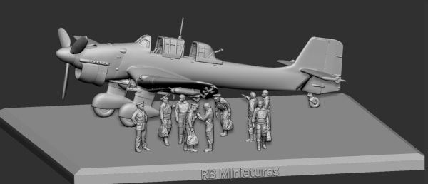 Peddinghaus 3D Druck 1-72 72F456 9 Piloten WWII Deutsche Bomber crews Model by rb Miniatures”