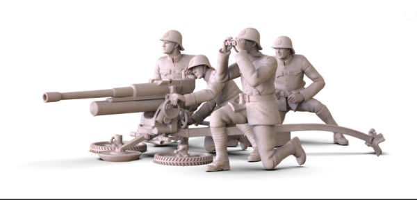 Peddinghaus 3D Druck 72F464 Holländische Soldaten mit Böhler Panzerabwehr Waffe