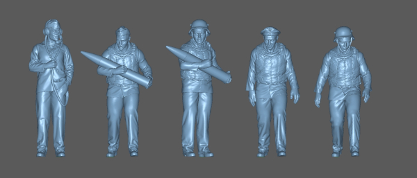 Peddinghaus 3D Druck 1-72 5 Figuren Deutsche Kriegsmarine SK C28 C36  Geschützbedienung 120 mm miniatures WWII