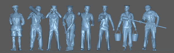Peddinghaus 3D Druck 1-72 72F475 8 englische Navy Soldaten bei Decksarbeiten