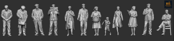 Peddinghaus 3D Druck 1-72 72F476 WW2- Französische Zivilisten  1942 model by rb miniatures