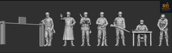 Peddinghaus 3D Druck 1-72 72F477 Deutsche Soldaten im Besetzten Frankreich Kontrollstelle  model by rb miniatures