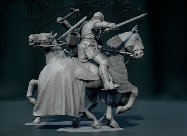 Peddinghaus 3D Druck 72F483 Ritter von König Edward I set 1 & 2 zu Pferde