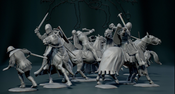 Peddinghaus 3D Druck 72F483 Ritter von König Edward I set 1 & 2 zu Pferde