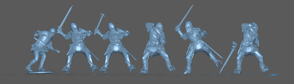 Peddinghaus 3D Druck 72F484 Ritter von König Edward I set 3 & 4 zu Pferde 4 Ritter