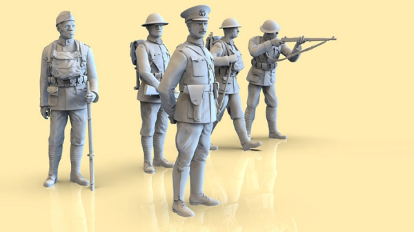 Peddinghaus 3D Druck 1-72 72F488 WWI 5 US Soldaten