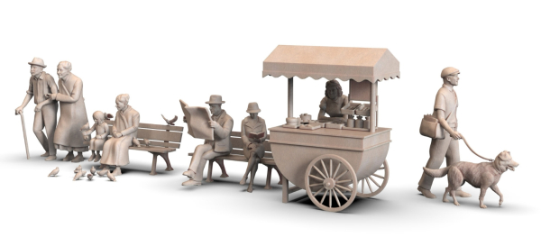 Peddinghaus 3D Druck 1-72 72F489 8 Zivilisten und Zubehör