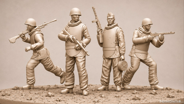 Peddinghaus 3D-Druck 1-72 72F497 WWII 4 Russische Soldaten