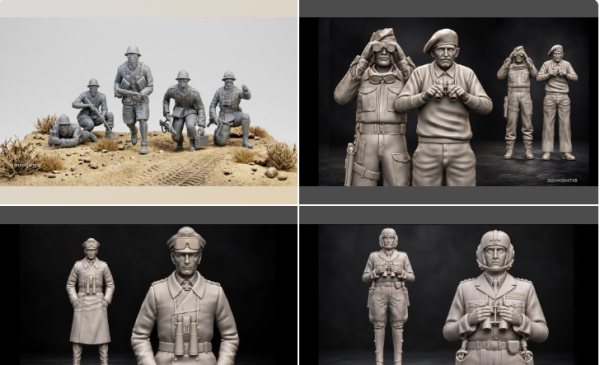 Peddinghaus 3D Druck 1-72 72F530 9 Soldaten Afrika 6 Deutsche, 2 Engländer und 1 US General