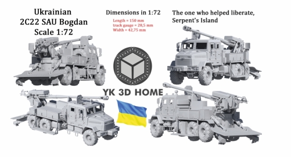 Peddinghaus 3 D Druck 1/72 72Y001 Ukrianian 2C22 SAU Bogdan