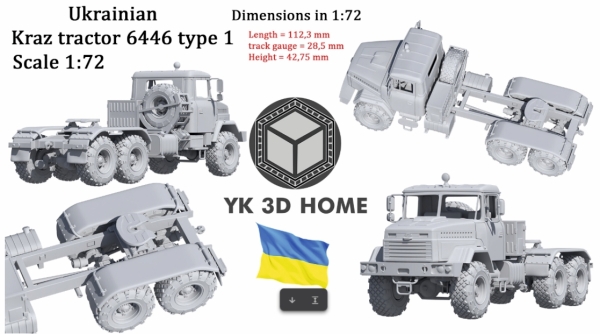 Peddinghaus 3 D Druck 1/72 72Y004 Ukrianian KraZ tractor 6446 Type 1
