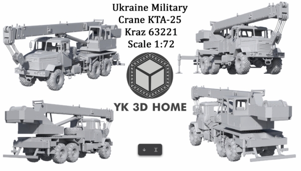 Peddinghaus 3 D Druck 1/72 72Y005 Ukraine Militray Crane KTA-25 Kraz 63221