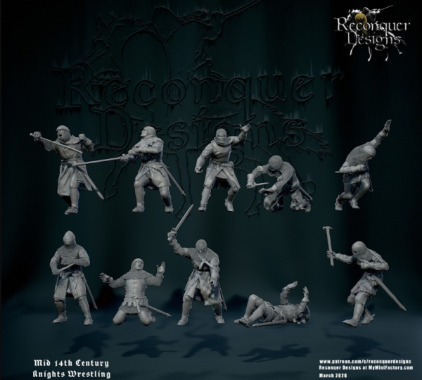 Peddinghaus 3D Druck 72F481 10 kämpfende Ritter model by Reconquer Design