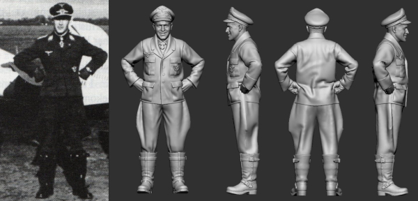 Peddinghaus 3D-Druck 48693 WWII German Defence of the Reich Aces Anton Hackl