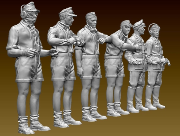Peddinghaus 3 D Druck 1/72 72F067 DAK Panzercrew with Rommel