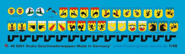 Peddinghaus-Decals 1/48 0861 Stuka Geschwaderwappen
