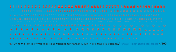 Peddinghaus-Decals 1/100 3591 Flames of War russian Stencils in red