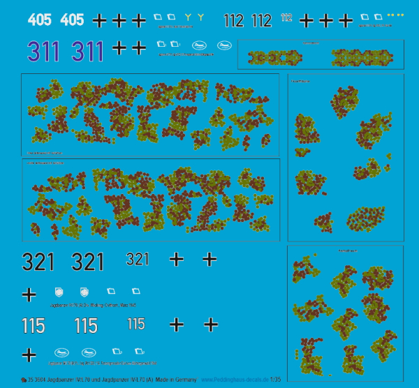 Peddinghaus-Decals 1:35 3604 Jagdpanzer IV /L70 and Jagdpanzer IV /L70 (A), one with late camoflage