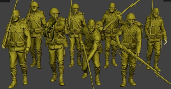 Peddinghaus 3 D Druck 1:48 48192 8 Japanese soldiers standing