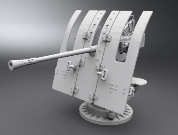 Peddinghaus 3 D Druck 1/100 100F009 3 Stück 3,7 cm Marineflak 42