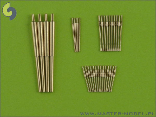 Master SM 350-061 1/350 German destroyer Z-39 (1945) - 150mm (4pcs), 37mm C/30 (4pcs), 37mm M42 (10pcs), 20mm (12pcs) barrels (fit to Dragon model)