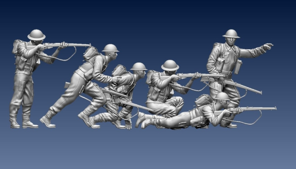 Peddinghaus 3 D Druck 1/87 87F046 English Infantery attacking