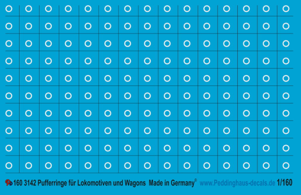 Peddinghaus-Decals  1:160 3142 pufferrings for Lokomotives fit for Fleischmann Lokomotives