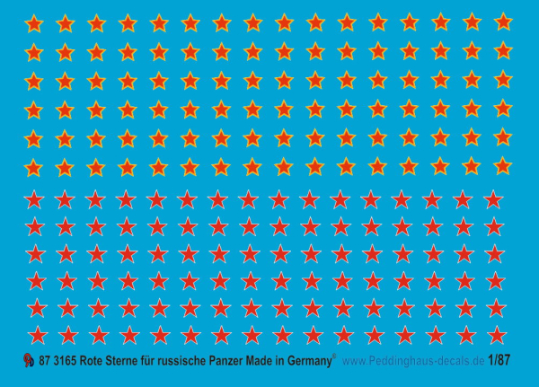 Peddinghaus 1/87 3165 red stars for russian tanks