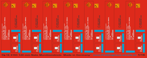 Peddinghaus-Decals 1:16  3193 markings for 120 mm Nato Ammoboxes